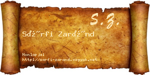 Sárfi Zaránd névjegykártya